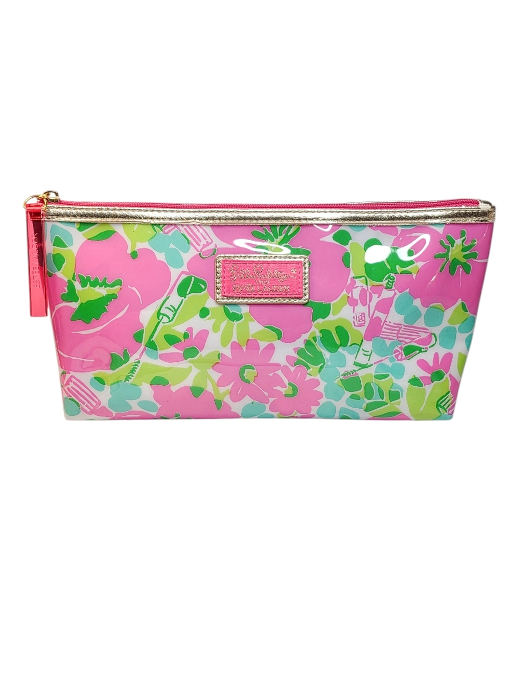 Lilly Pulitzer For Estee Lauder Pink Floral Limited Edition Makeup Cosmetic Bag